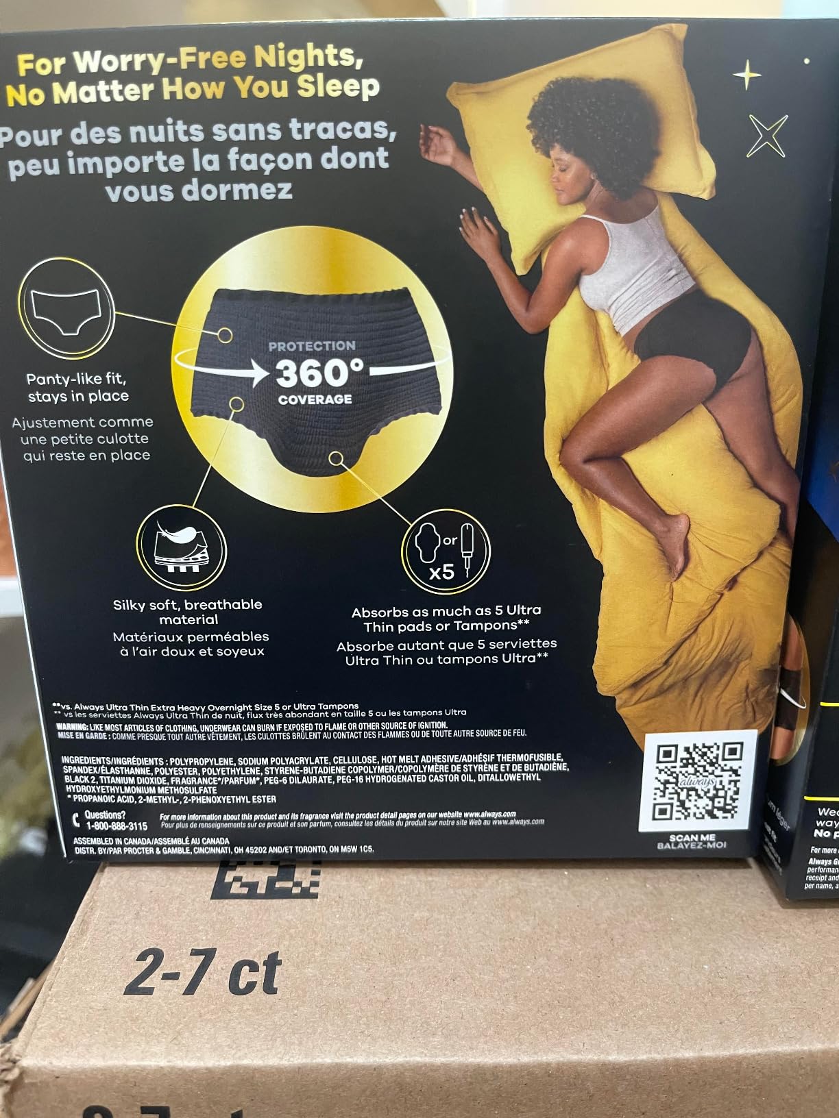 Always ZZZ Overnight Disposable Period Underwear for Women Extra Large/2LX, 360 Coverage for Worry-Free Nights, 14 Count (2 Packs of 7) customer photo 1