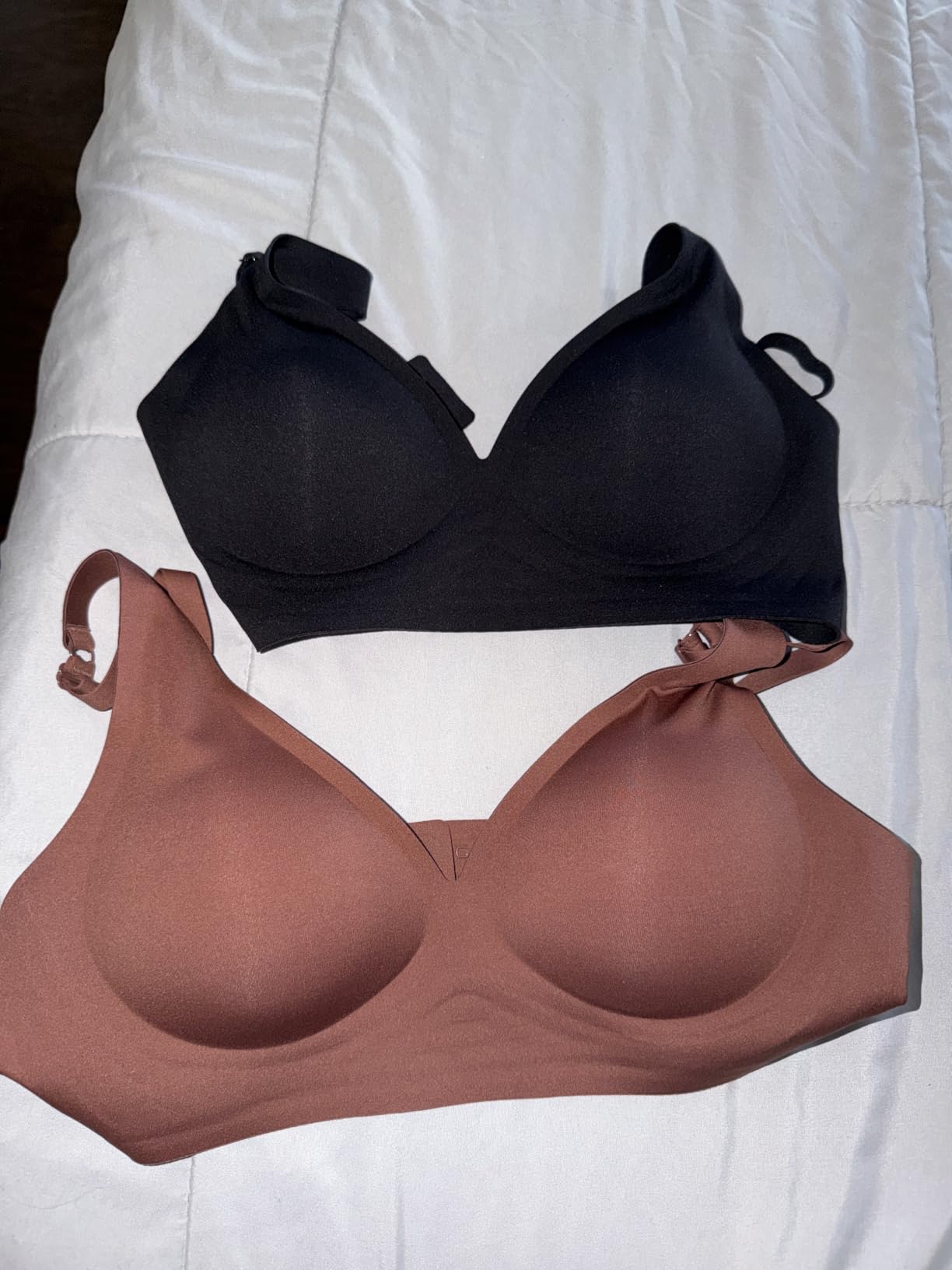 Deep V Bra Wireless Sexy Push Up Bralette Padded Seamless Jelly Bra customer photo 1