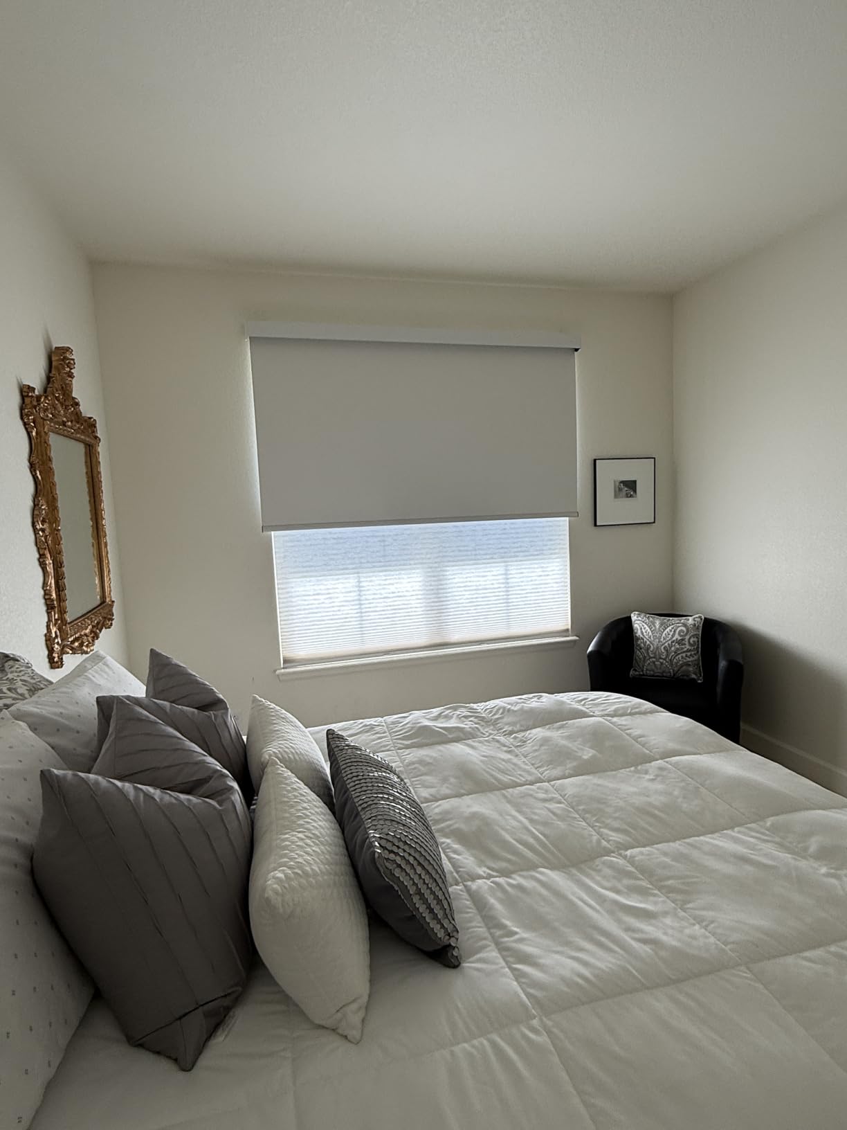 Motorized Roller Shades, 100% Blackout, Dark Eclipse Black | Automatic Blinds for Indoor Windows, Works with Alexa Google Apple Home, Remote & App Control,Solar/USB Charging,Custom Size customer photo 2