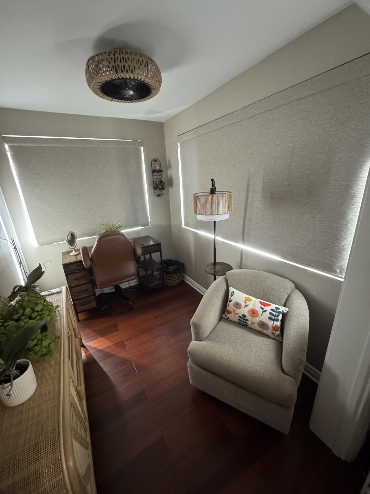 Kincmo Motorized Blinds with Remote, APP, Voice Control - 100% Blackout | Custom Motorized Roller Shades for Windows Doors, Ultra Quiet Smat Electric Blinds Work with Apple Homekit, Alexa, Google... customer photo 1