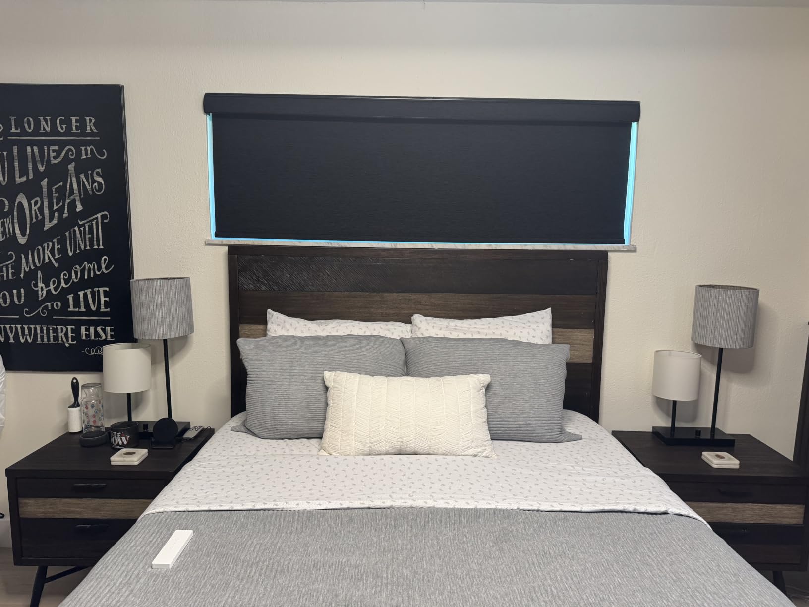 Kincmo Motorized Blinds with Remote, APP, Voice Control - 100% Blackout | Custom Motorized Roller Shades for Windows Doors, Ultra Quiet Smat Electric Blinds Work with Apple Homekit, Alexa, Google... customer photo 2