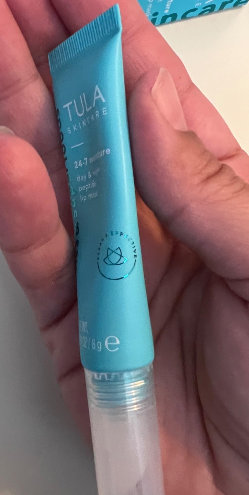 TULA Skin Care 24-7 Moisture Day & Night Peptide Lip Mask - Peptides, Hyaluronic Acid & Vitamin E deeply Nourish & Hydrate lips, 0.28 oz. customer photo 2