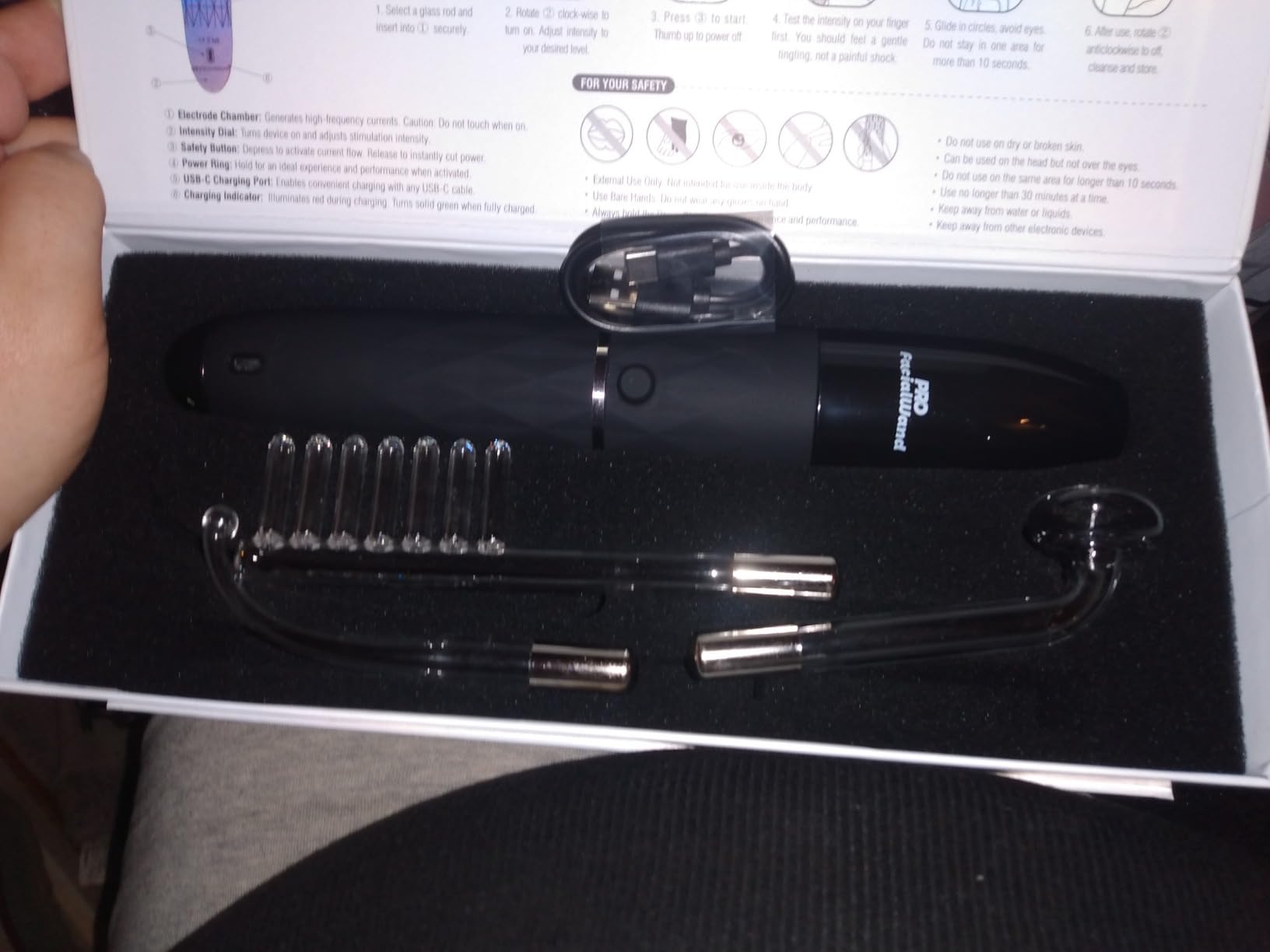 OxyGlow 2 Cordless High Frequency Facial Machine, ProFacialWand Clinical Skin Therapy Wand - Xenon Gas customer photo 1