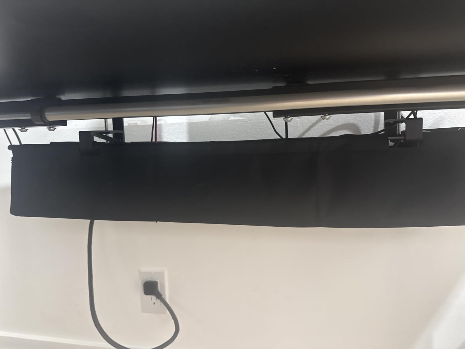Univivi No Drill Under Desk Cable Management Tray, 36 inch Cable Management | Clamp/Screw Mount Desk Cable Management, Premium Fabric Cable Management Tray, Large Capacity Cord Organizer for Office, Home customer photo 2