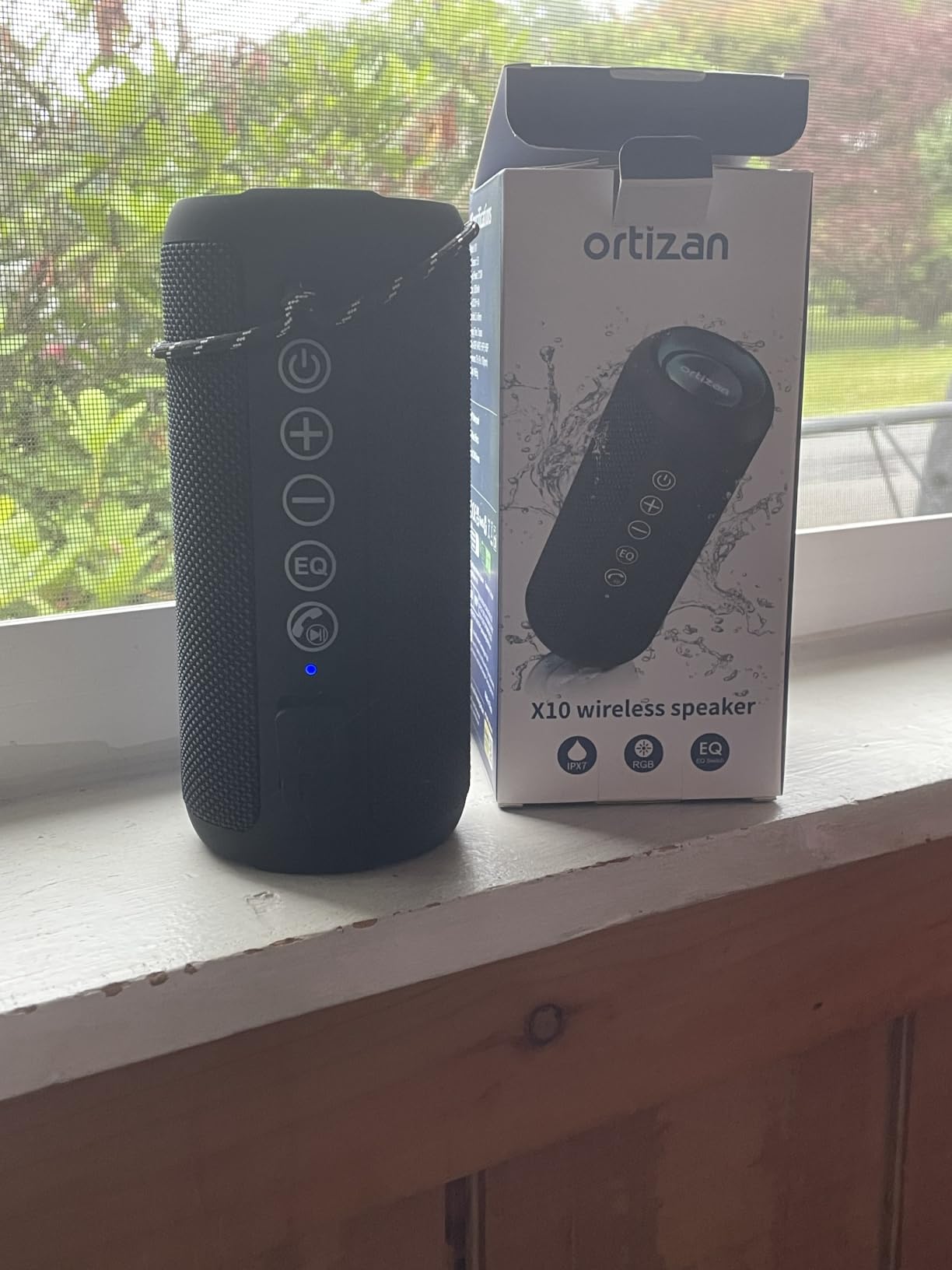 Ortizan Portable Bluetooth Speaker, IPX7 Waterproof, Wireless, Dark Blue | Deep Bass, Bluetooth 5.3, LED Lights, Wireless Stereo Pairing, 30H Playtime, for Home/Outdoor/Party/Beach, Birthday Gift customer photo 2