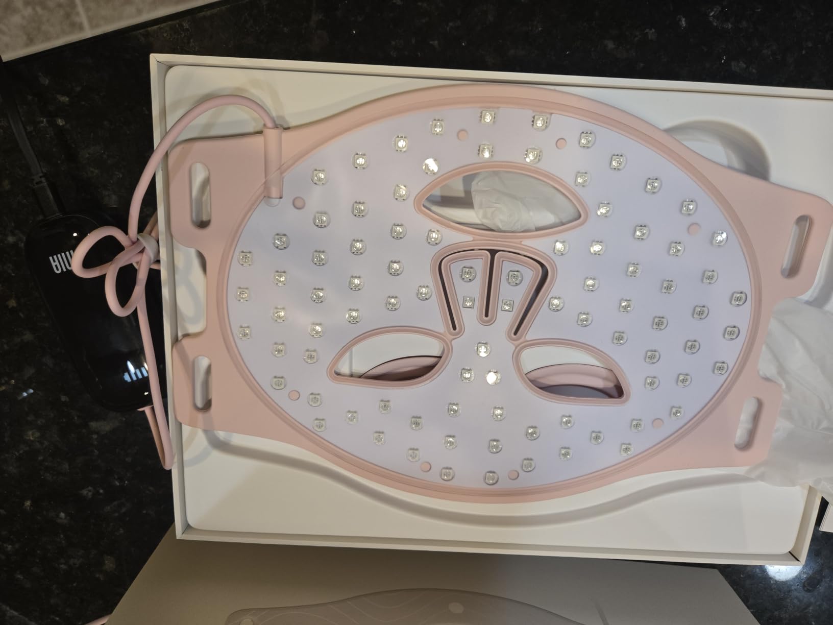 INIA Red Light Therapy Mask for Face, 850nm NIR, Red/Blue LED Light 4 Modes | Visible Results in Just 4 Weeks, 220 LEDs, 105mW/cm² Output, 2600mAh Rechargeable Battery, 10-30min Timer, Auto Shut-off customer photo 2