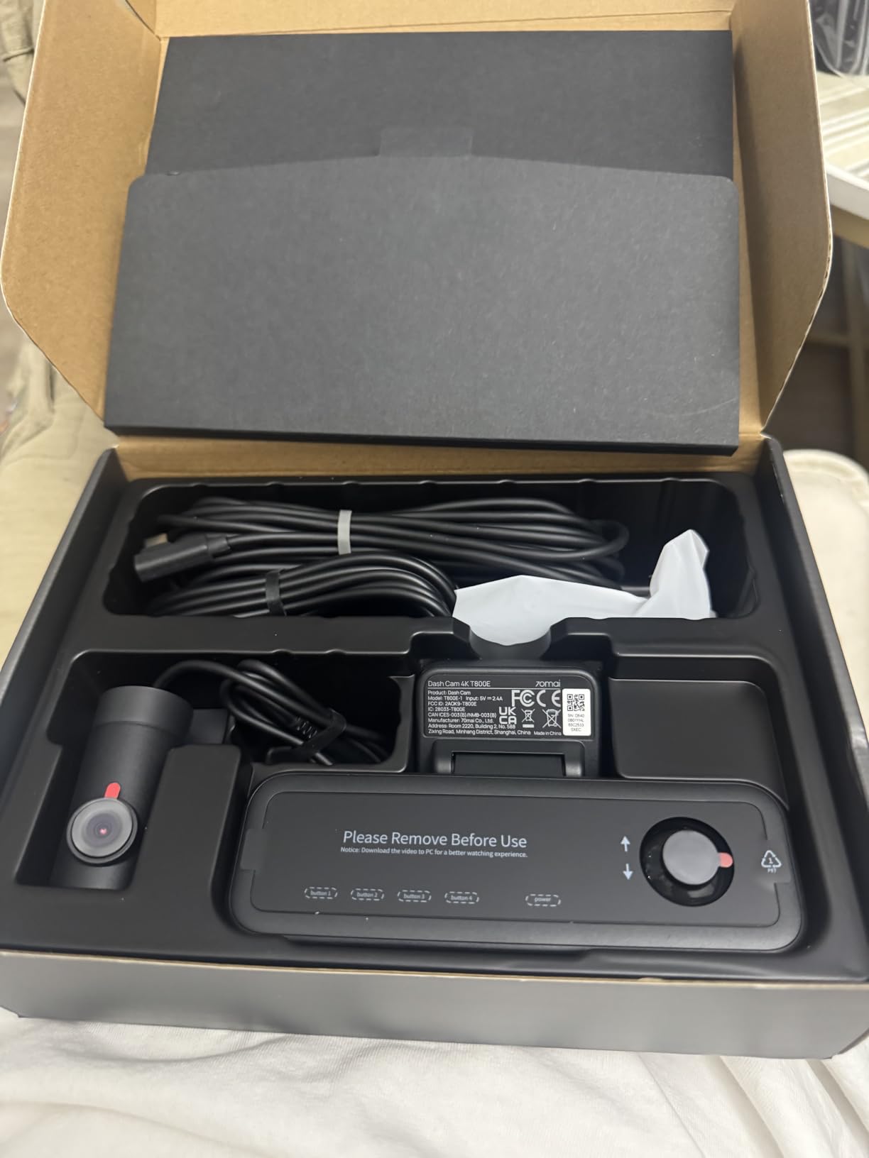 70mai T800E 4K Dash Cam Front and Rear Inside, 3 Channel Car Dash Camera with GPS, Wi-Fi 6, Voice Control, Parking Monitor, Night Vision, Loop Recording, 64GB SD Card Included customer photo 2