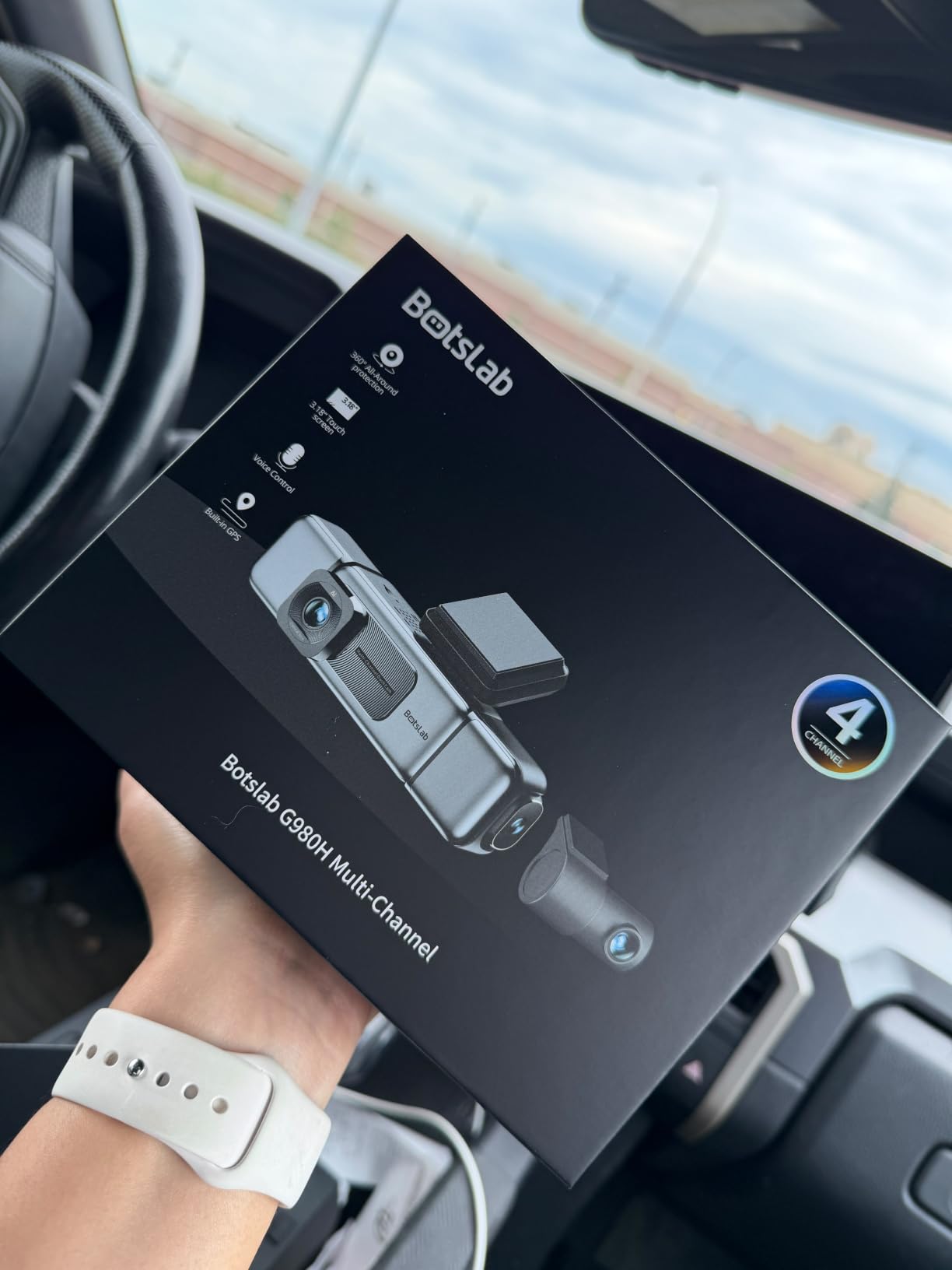 BOTSLAB 4 Channel 360 Degree Dash Cam with Hardwire Kit, 128GB Card, Voice Control | 24/7 Parking Mode, 3.18 Touch Screen, App Control, Built-in GPS, 5.8GHz WiFi, Supercapacitor, Front/Rear/2*Inside Car Camera customer photo 1