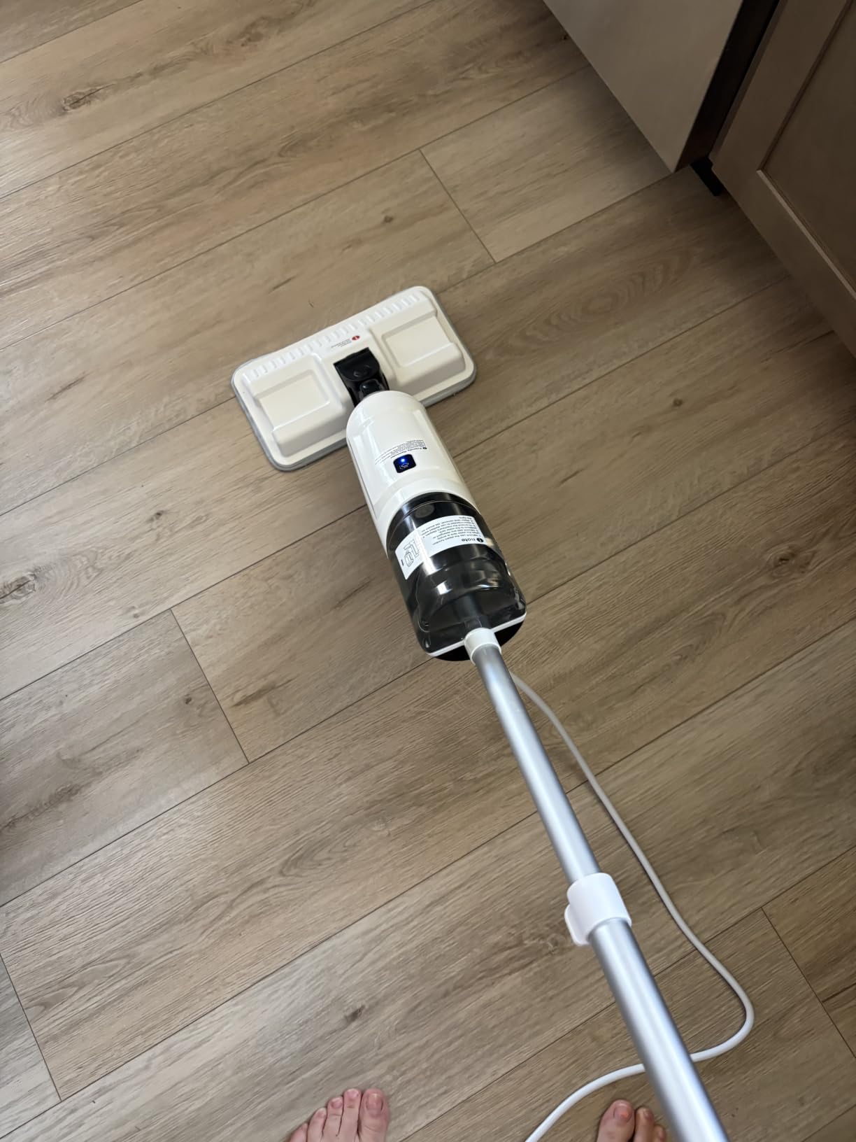 Steam Mop Cleaner 260°F Steam in 15s, 16.9oz Tank Hardwood and Tile | 99.9% Stains Removal, Chemical-free Cleaning Safe for Kids/Pets, Lightweight, Deep Cleaning Floor Steamer for Hardwood/Tile customer photo 1