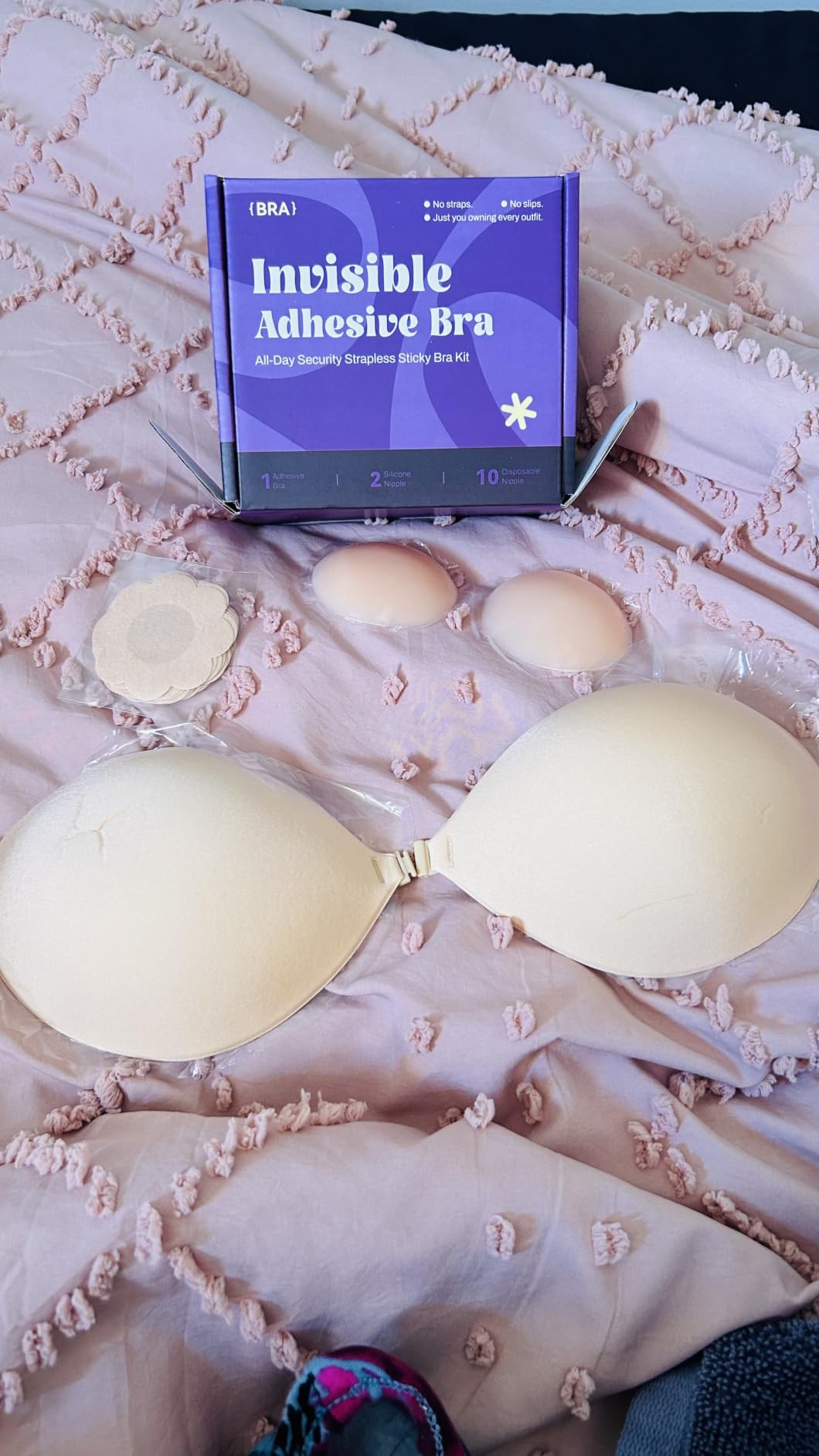 Invisible Strapless Sticky Bra Push up for Women, Ultra Adhesive Bra for Backless Dress, Cleavage Bra Lift Novelty Bras customer photo 1