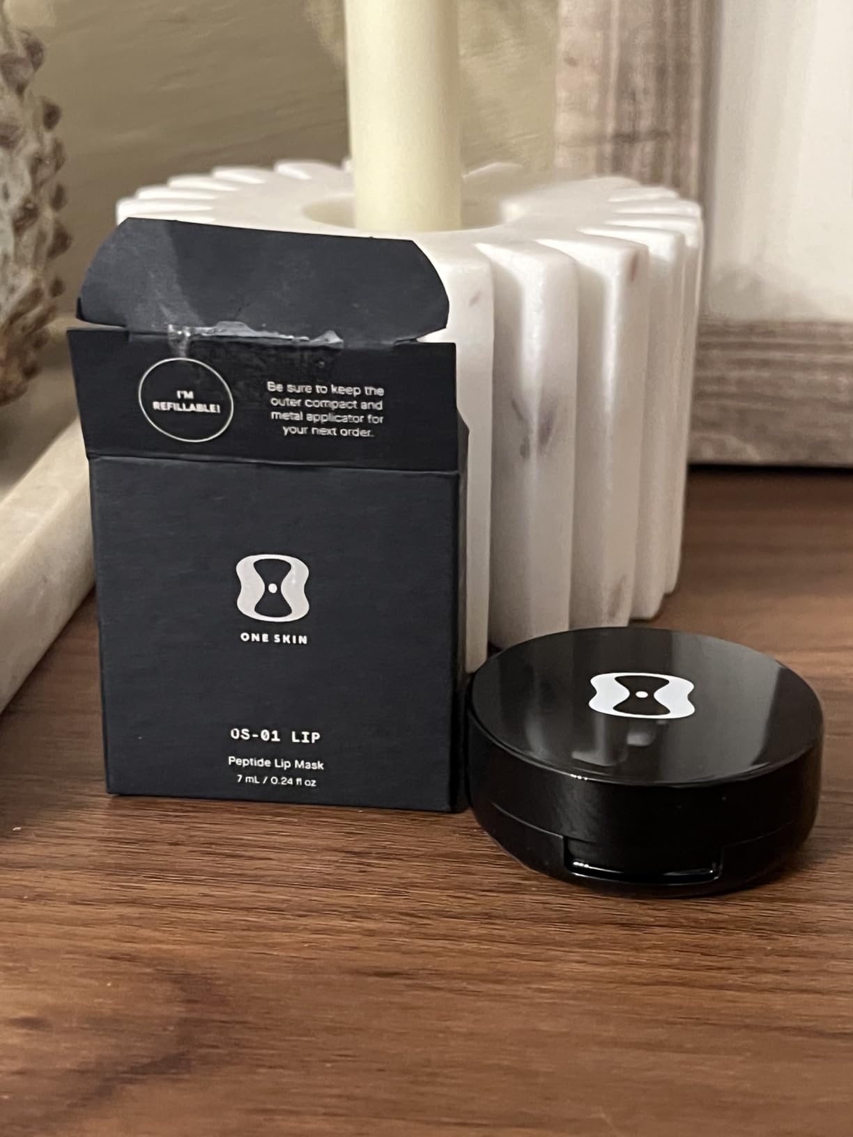 oneskin OS-01 Peptide Lip Mask, Smoother Fuller Lips, Plumping & Rich, 7ml, OS-01 Peptide targets thinning, aging lips at the cellular level. Non-sticky, fragrance-free overnight treatment customer photo 1
