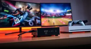 High-quality capture card connected to a gaming console and monitor for smooth console game streaming and recording