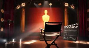 Collage-style cinematic scene representing legendary acclaimed filmmakers and iconic movie-making artistry