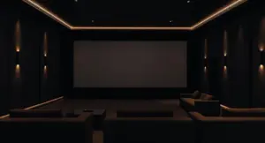 A sophisticated home theater setup for viewing the 15 Best Foreign Language Films on Hulu.