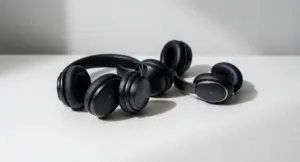 Premium-looking wireless noise-cancelling headphones arranged to showcase affordable ANC audio options under 150 dollars