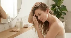 Washing fine hair with a gentle technique to maintain volume